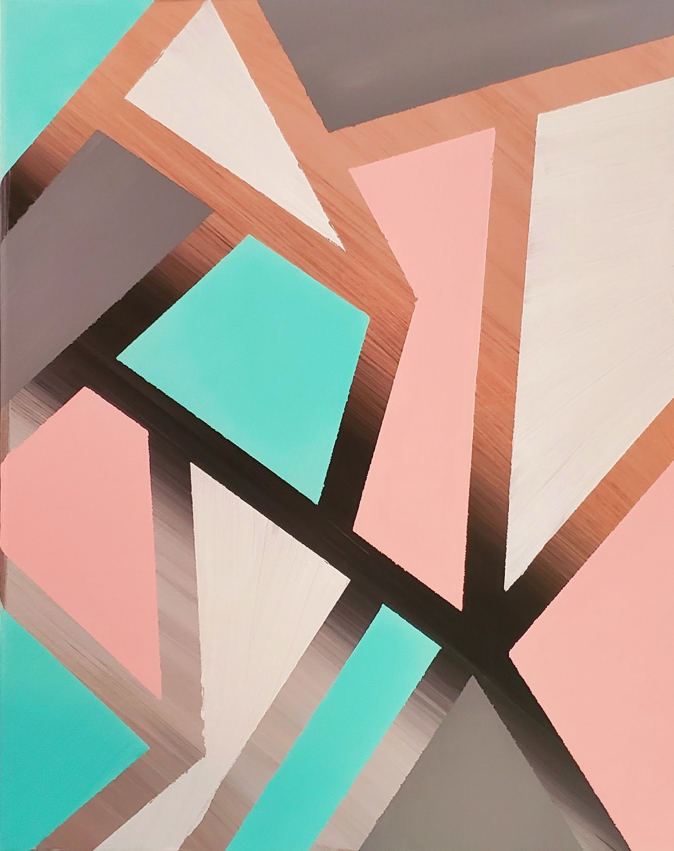 Teal Coral Modern Wall Art, Canvas Hand Painted Artwork Picture