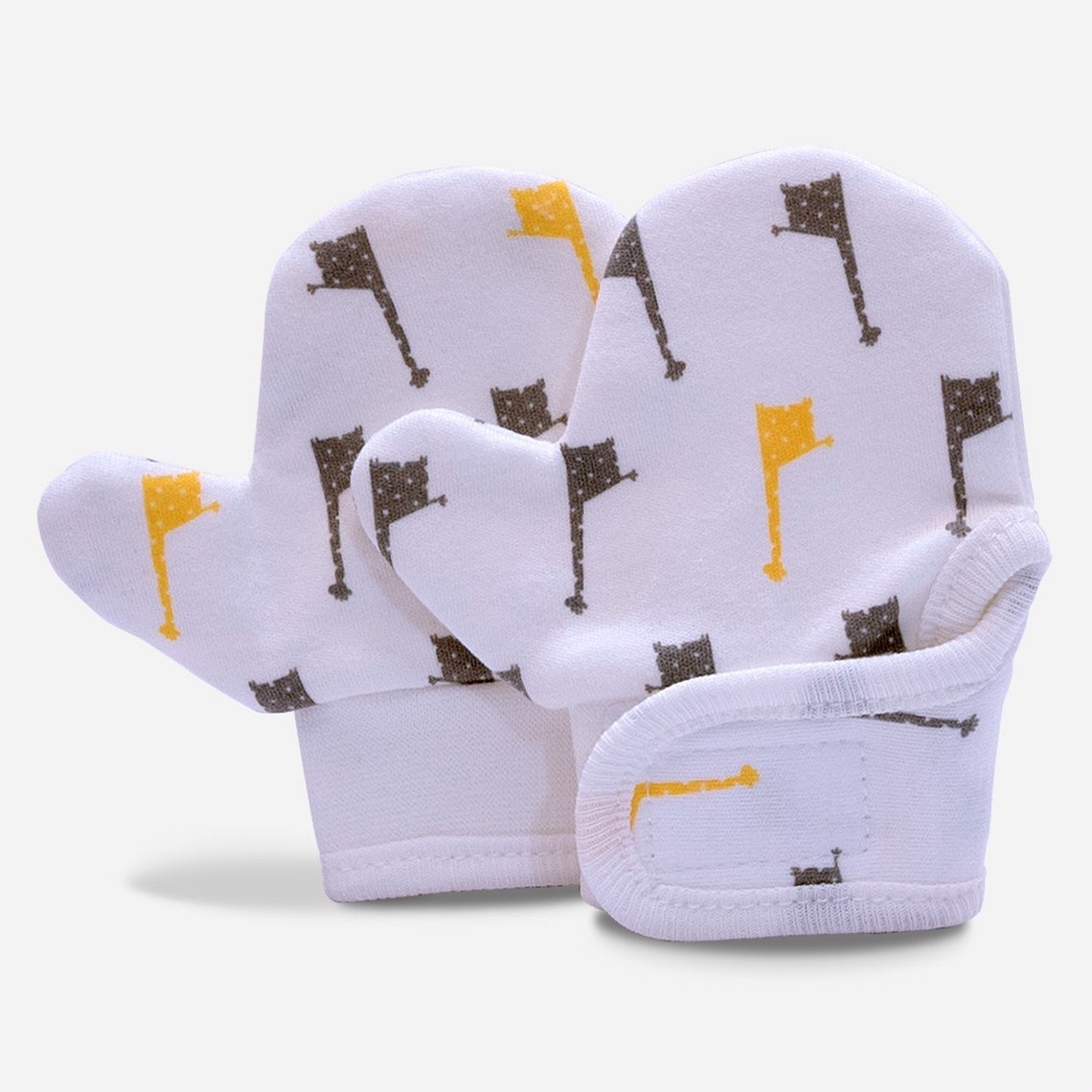 thumbnail interactive-video image 1 of 12 Pairs Baby Infant Anti-Scratch Cotton Mittens Gloves – 0-6 Month, Newborn, Multicolor 1 of 5
