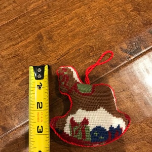 Handmade needlepoint ornament