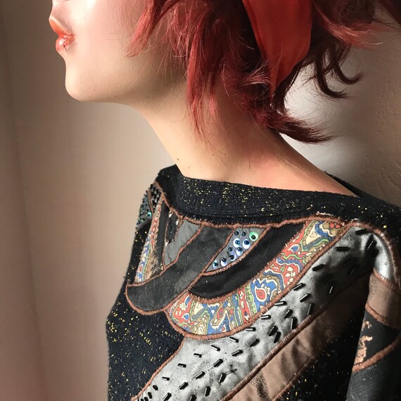 80s Vintage Beaded & Sequins Sweater