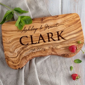 Live Edge Charcuterie Board Live Edge Cheese Board Personalized Cutting Board Engraved Gift for Couple Personalized Wedding Gift Anniversary