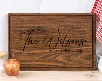 Chopping Block Custom Wood Cutting Boards Wooden Cutting Board Personalized Gift Laser Engraved Charcuterie Board Couples Gift Engagement