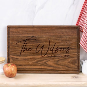 Chopping Block Custom Wood Cutting Boards Wooden Cutting Board Personalized Gift Laser Engraved Charcuterie Board Couples Gift Engagement