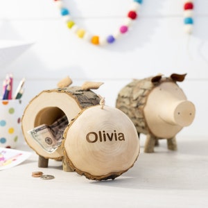 Personalized Bank, Wooden Piggy Bank, Custom Piggy Bank, Pig Lover Gift, Wood Gifts for Kids, Personalized Baby, Moneybank, Wooden Coin Bank