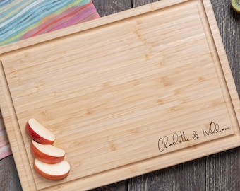 Custom Cutting Board Personalized Gift for Couple Anniversary Gift Housewarming Present Wedding Gift Names Engraved