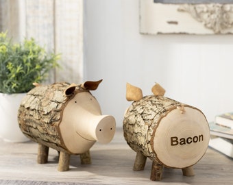 Custom Piggy Bank, Wooden Piggy Bank, Wooden Coin Bank, Personalized Baby Gift, Personalized Bank, Pig Lover Gift, Wood Gift For Kids