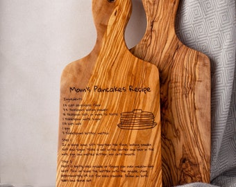 Handwritten Recipe Personalized Board, Recipe Cutting Board with Handle, Custom Cutting Board, Engraved Recipe, Family Recipe Keepsakes