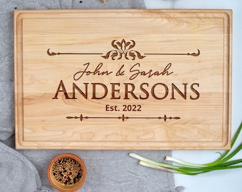 Personalized Cutting Board Wedding Gift Engraved Chopping Board Custom Charcuterie Board Wood Gift for Couples Gift Anniversary