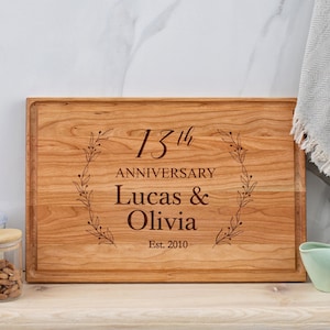 Personalized Cutting Board Five Year Anniversary Gift Custom Anniversary Gift for Couple Wedding Anniversary Five Year Anniversary Board