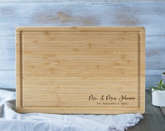 Personalized Cutting Board, Custom Charcuterie Engraved Chopping Block, Personalized Wedding Gift for Couple, Housewarming, Anniversary