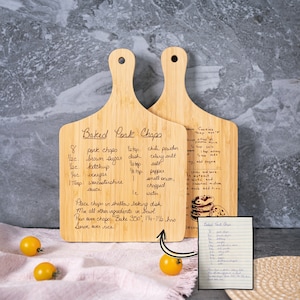 Recipe Cutting Board Gift for Grandma Handwritten Recipe Cutting Board Engraved Family Recipe Grandma Keepsake Handwriting Gift