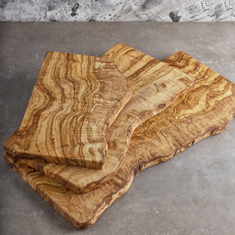 Olive Wood Cutting Board, Charcuterie Board Live Edge, Live Edge Board, Rustic Cheese Board, Wooden Cutting Board, Serving Board Wood image 2