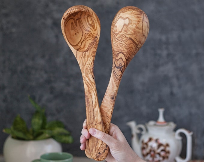 Wooden Ladle, Wood Ladle, Handcrafted Wooden Spoon, Soup Ladle, Ladles for Serving, Ladles for Cooking, Kitchen Ladle, Big Spoon, Soup Spoon