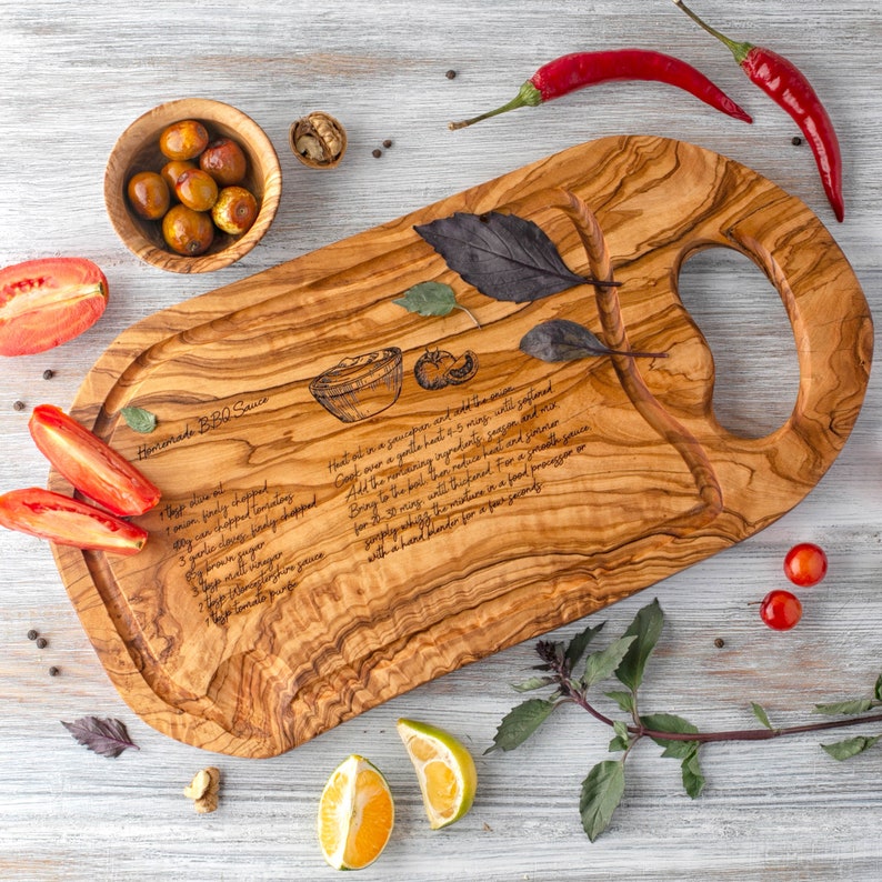 Engraved Wood Board Personalized Recipe Cutting Board Etsy