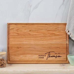 Personalized Cutting Board Engraved Chopping Board Wedding Gift Housewarming Gift Personalized Wood Cutting Board Realtor Closing Gift