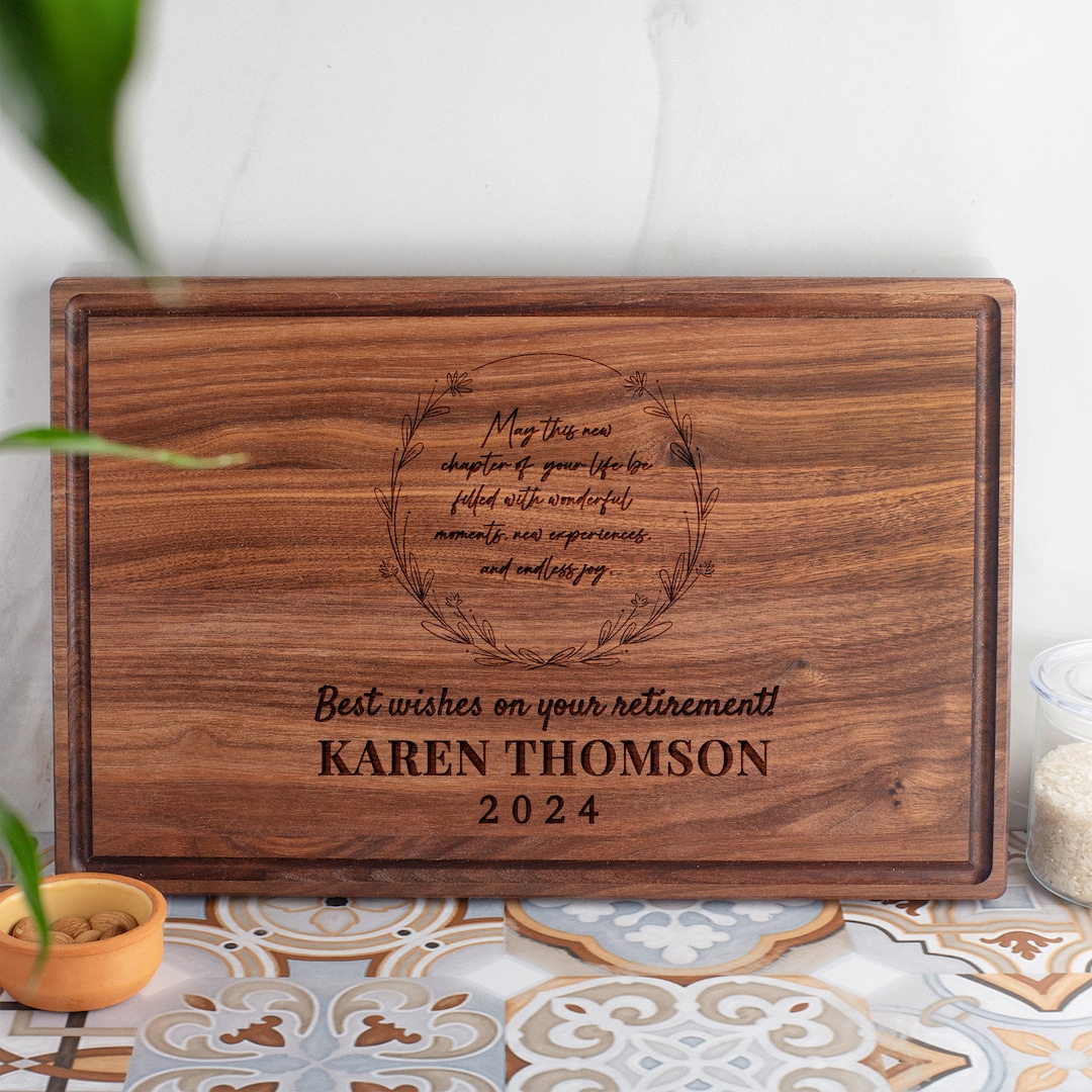 Retirement Gift Personalized Cutting Board Custom Retirement Gift for