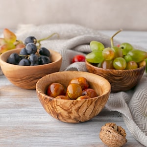 Small Olive Wood Bowls, Decorative Wooden Bowls for Snack, Candy, and Knick Knacks, Cute Bowls, Tiny Bowls for Decoration, Mini Bowls image 3