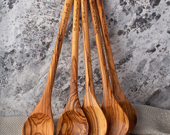 Beaded Olive Wood Scoops //african Goods, African Spoons, Wood Spoons