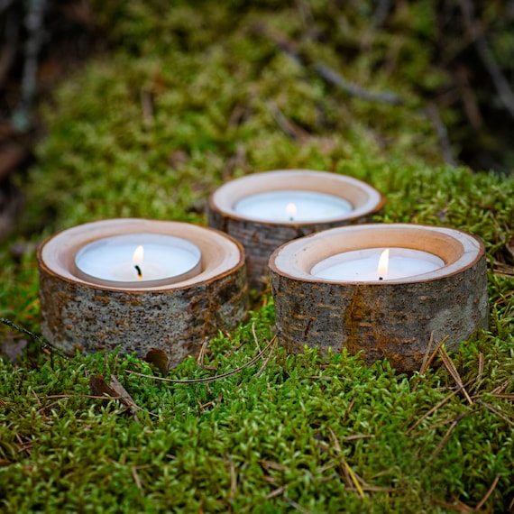 Tealight Candle Holder Set of 3 Handmade Decorative Candle Holders | Unique Gifts for Girlfriend Wife Her Wedding Romantic Decor Tea Lights | 4.7 inch