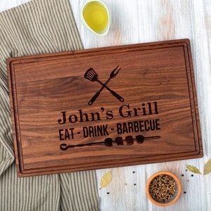 Custom Engraved Cutting Board For Dad or Grandfather. Butcher Grill Master. Grilling Gift for Grill Master. Father&#39;s Day Gift, Gift for Dad