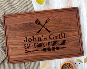 Custom Engraved Cutting Board For Dad or Grandfather. Butcher Grill Master. Grilling Gift for Grill Master. Father's Day Gift, Gift for Dad
