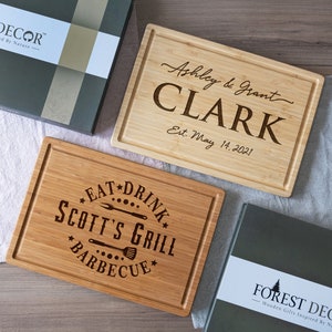 Personalized Cutting Board, Custom Charcuterie Engraved Chopping Block, Personalized Wedding Gift for Couple, Housewarming, Anniversary