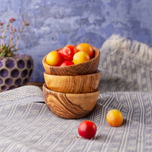 Small Olive Wood Bowls, Decorative Wooden Bowls for Snack, Candy, and Knick Knacks, Cute Bowls, Tiny Bowls for Decoration, Mini Bowls image 6