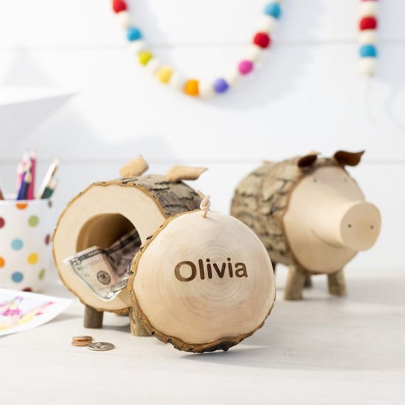 Personalized Bank, Wooden Piggy Bank, Custom Piggy Bank, Pig Lover Gift, Wood Gifts for Kids, Personalized Baby, Moneybank, Wooden Coin Bank