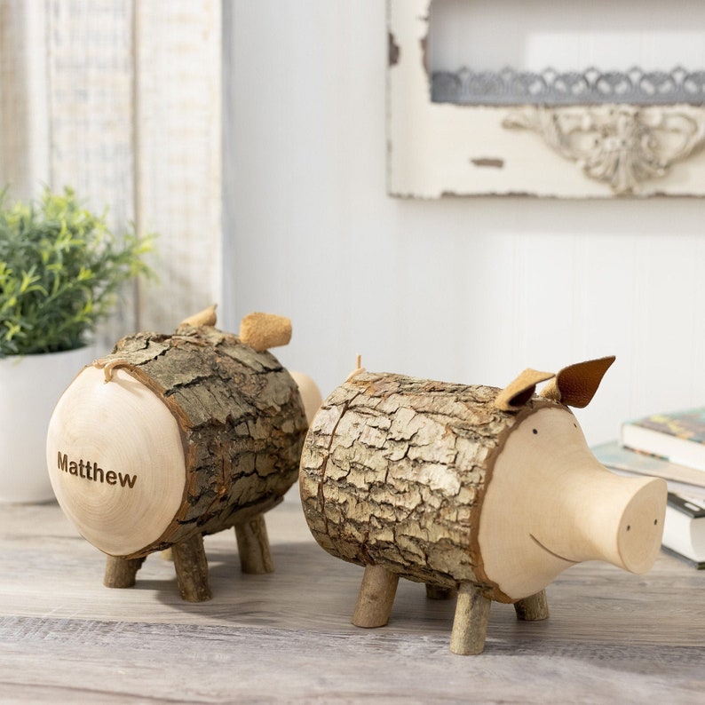 Personalized Piggy Bank for Kids and Adults Wood Piggy Bank Etsy