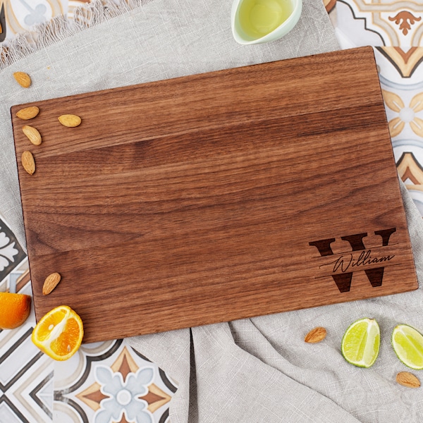 Monogrammed Cutting Board Custom Cutting Board Monogram Gift Custom Chopping Board with Monogram Personalized Wedding Gift for Couple