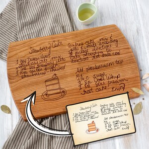 Personalized Gift for Grandma Recipe Cutting Board Handwriting Gift Custom Board Grandmother Gift Grandma Keepsake Recipe Board Gift