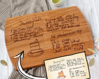 Personalized Gift for Grandma Recipe Cutting Board Handwriting Gift Custom Board Grandmother Gift Grandma Keepsake Recipe Board Gift