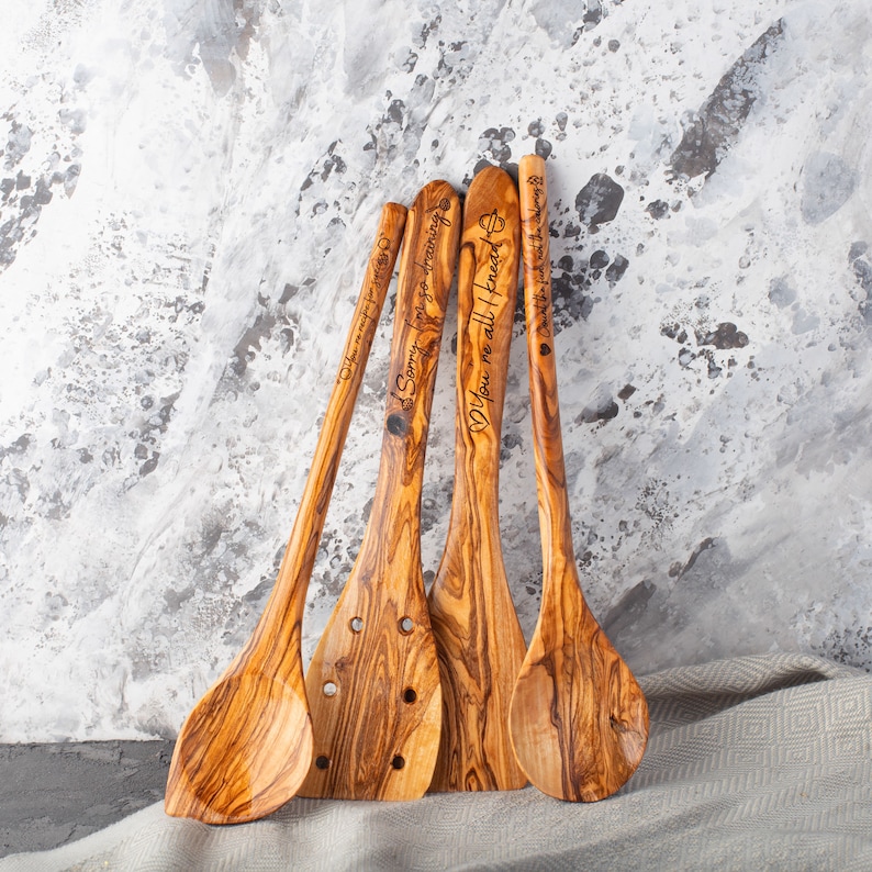 Olive Wood Utensil Set - Thumbnail 4