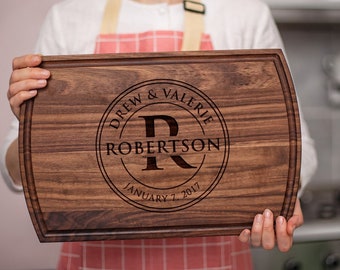 Personalized Cutting Board Custom Engraved Gift for Wedding Couple Anniversary Couples Gift for Housewarming (Best Sellers Designs)