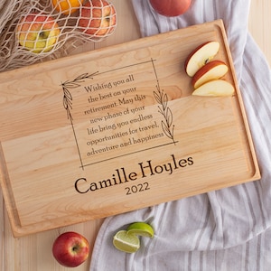 Retirement Cutting Board for Retiree Gift for Retirement Party Gift for Retirement for Him or Her Personalized Board