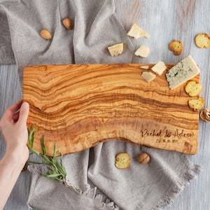 Olive Wood Cutting Board Personalized Wedding Gift for Couple Wood Anniversary Gifts Wooden Gift Anniversary Personalized Housewarming Gift
