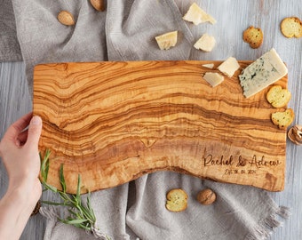 Olive Wood Cutting Board Personalized Wedding Gift for Couple Wood Anniversary Gifts Wooden Gift Anniversary Personalized Housewarming Gift