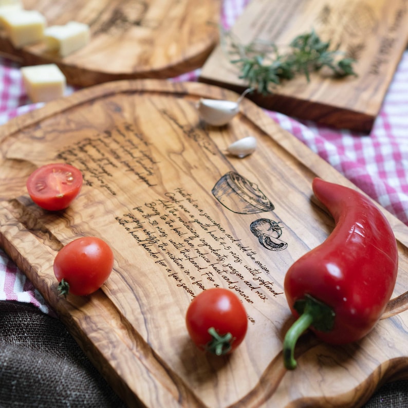 Engraved Wood Board Personalized Recipe Cutting Board Etsy