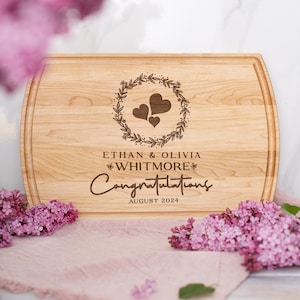 Personalized Cutting Board, Congratulations Gift, Engagement Gift, Wedding Gift, Couples Gift, Anniversary Gift, Custom Closing Gift
