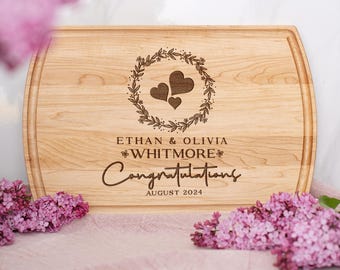 Personalized Cutting Board, Congratulations Gift, Engagement Gift, Wedding Gift, Couples Gift, Anniversary Gift, Custom Closing Gift