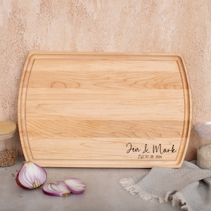 Personalized Wood Cutting Board for Wedding Gift for Couple Wooden Gift Anniversary Customized Housewarming Gifts Mr and Mr Wedding Gifts