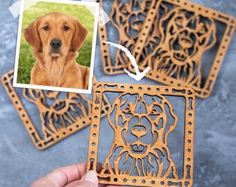 Dog Coasters Custom Includes Box and Ribbon Dog Gift Dog Lover Gift Pet Owner Gift for Dogs Personalized Coasters