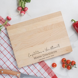 Custom Cutting Board for Retiree Gift Personalized Retirement Gift Retirement Gift Ideas Gift for Retirement