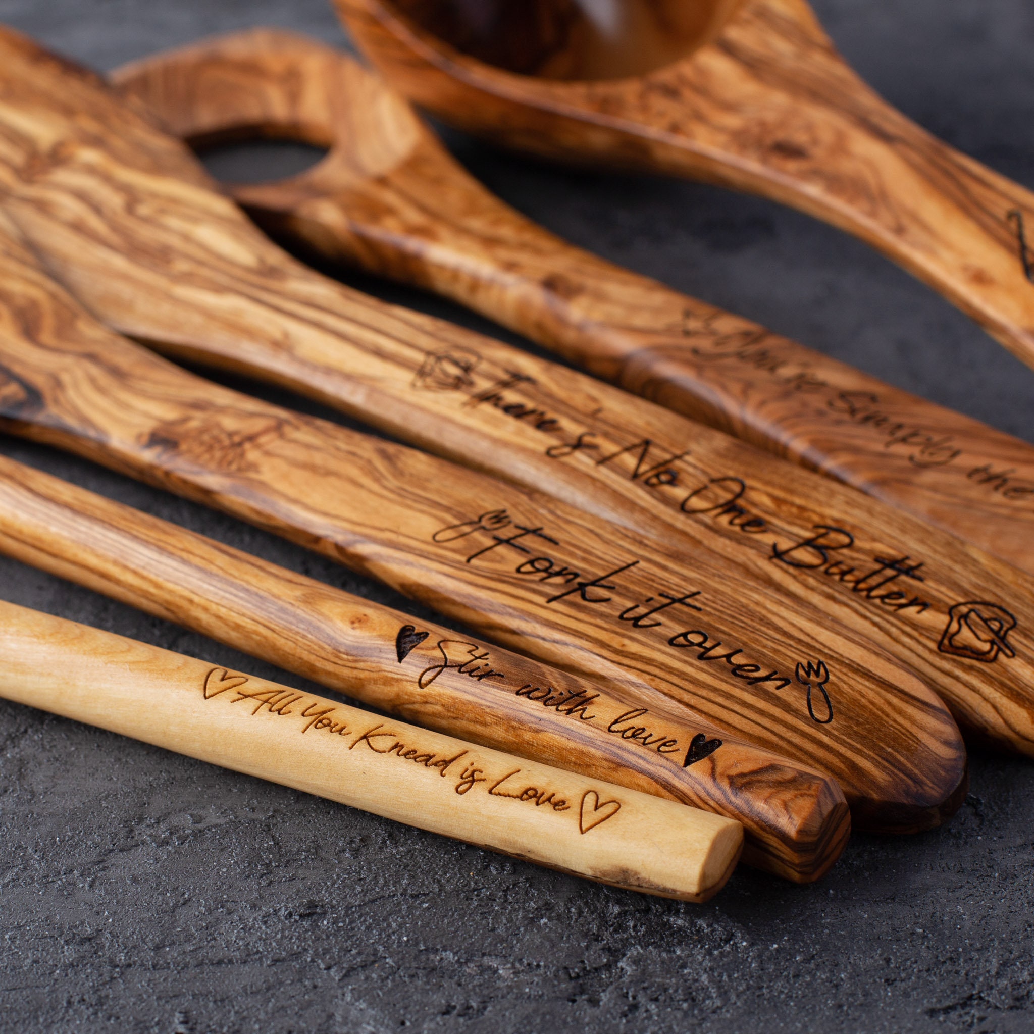 Custom Utensils Personalized Wooden Utensils Set, Custom Kitchen Baking Gift ...