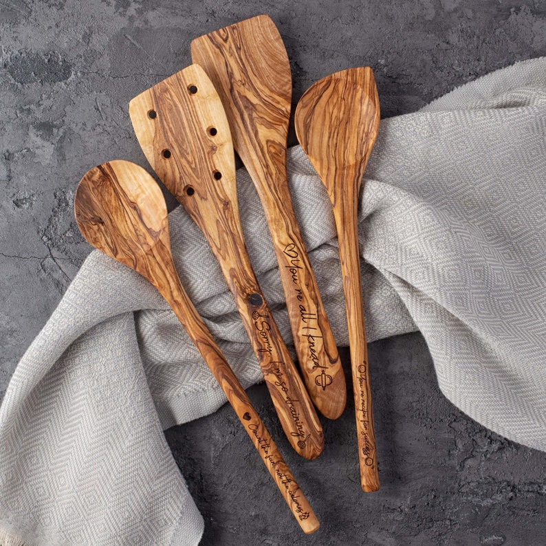 Olive Wood Utensil Set - Thumbnail 2