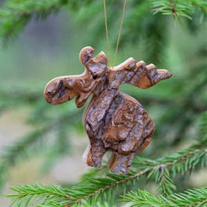 Wooden Christmas Moose Ornaments, Rustic Tree Ornaments, Elk Ornament, Christmas Tree Ornaments, Wildlife Ornament, Animal Ornaments image 4