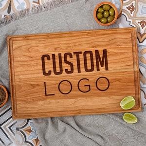 Custom Logo Corporate Gift Cutting Board Realtor Closing Gift for Realtors Personalized Employee Appreciation Gift Engraved for Company image 1