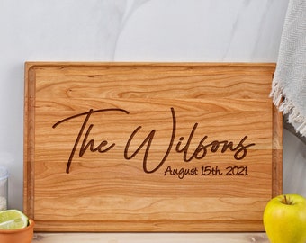 Cutting Board Personalized Custom Board Housewarming Gift for Couple Engraved Chopping Board Gift for Her Anniversary Gift for Couples