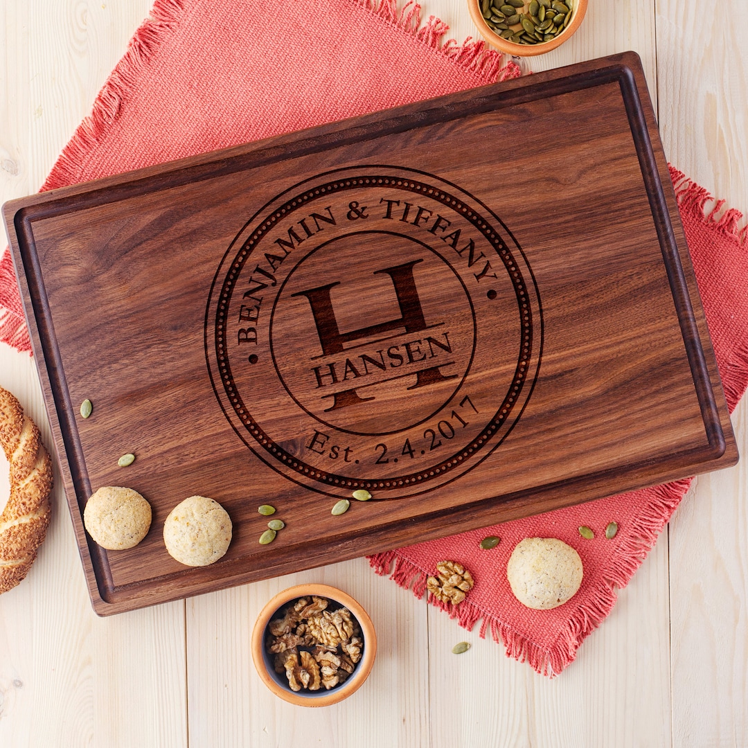 Custom Monogrammed Cutting Board Personalized Cutting Boards Etsy
