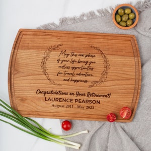 Personalized Cutting Board Retirement Gifts | Custom Retirement Gift | Retirement Gift for Him | Charcuterie Board Teacher&#39;s Retirement Gift